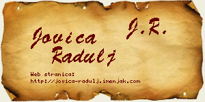Jovica Radulj vizit kartica